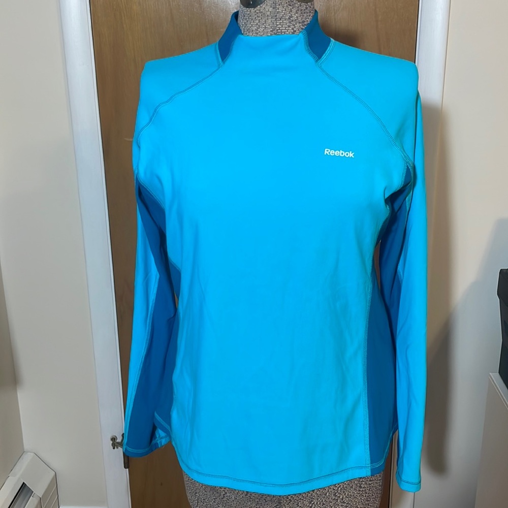 Reebok Womens XL Teal Long Sleeve Athletic Top Long Sleeve Stretchy